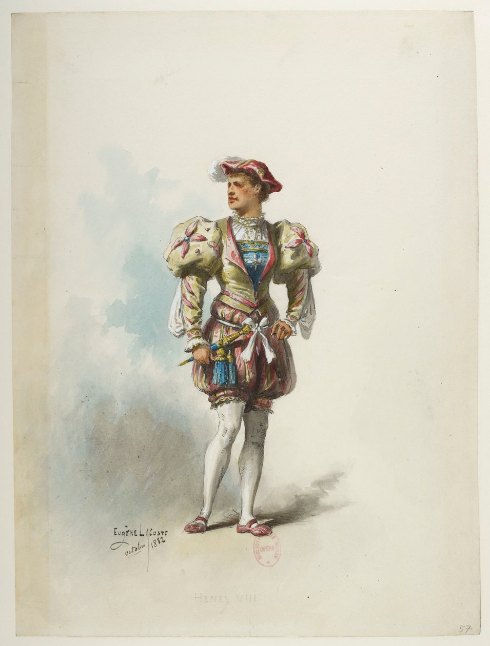 Btv1b84558104 57 - Saint-Saëns - Henry VIII - Maquettes de costumes - Lacoste - 57. Kostuum door Eugene Lacoste