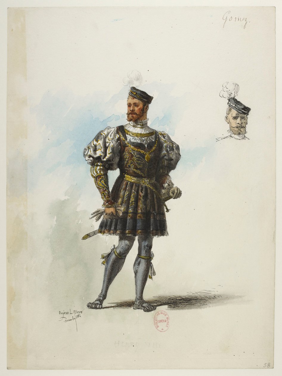 Btv1b84558104 58 - Saint-Saëns - Henry VIII - Maquettes de costumes - Lacoste - 58e Don Gomez de Feria door Eugene Lacoste
