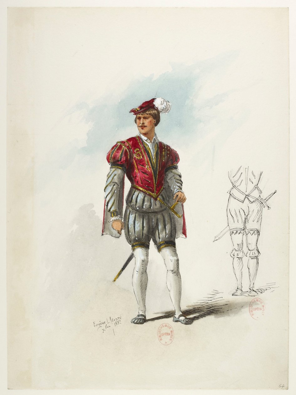 Btv1b84558104 66 - Saint-Saëns - Henry VIII - Maquettes de costumes - Lacoste - 64e Kostuum door Eugene Lacoste