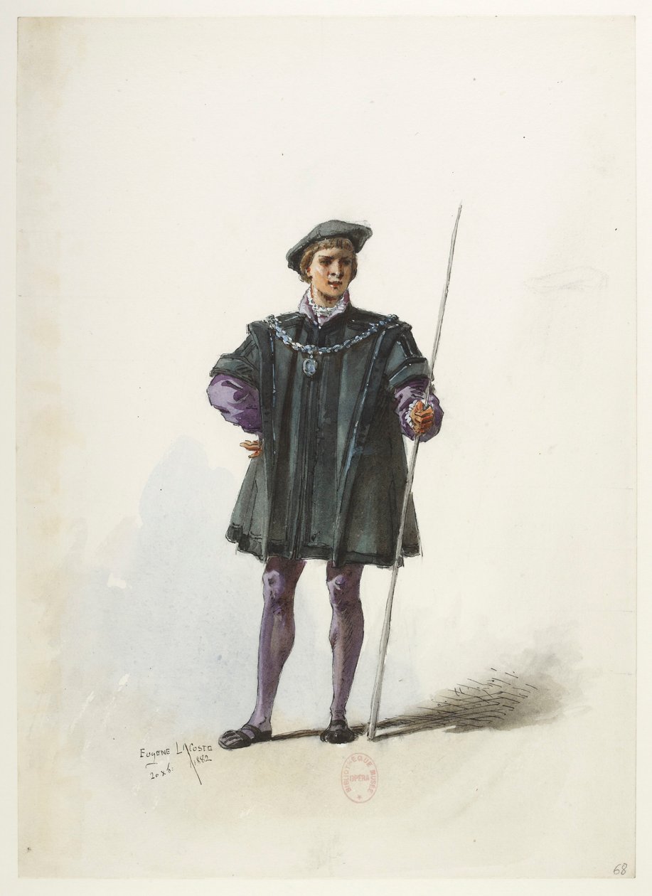 Btv1b84558104 70 - Saint-Saëns - Henry VIII - Maquettes de costumes - Lacoste - 68e Kostuum door Eugene Lacoste
