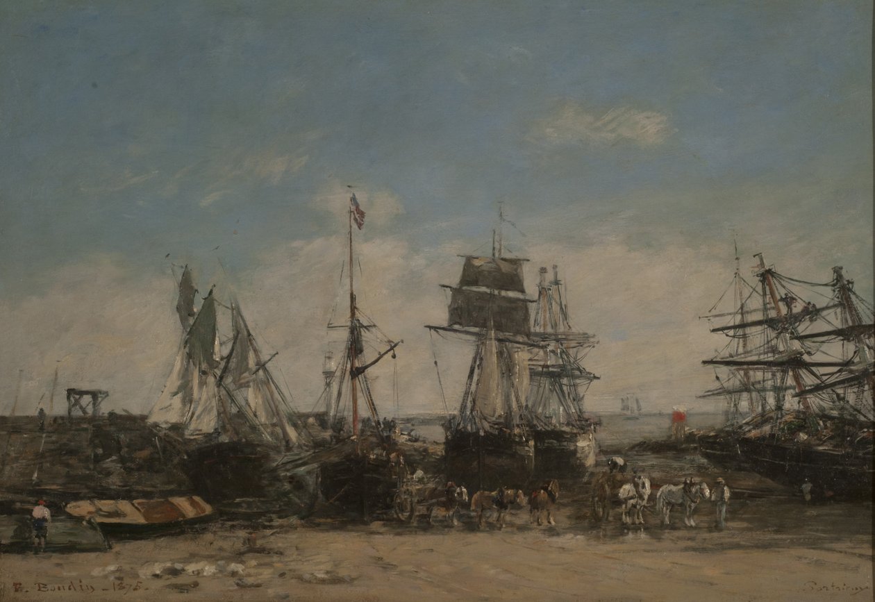 Frans: Le rivage de Portrieux, Côtes-du-Nord.  De kust van Portrieux, noordkust door Eugene Louis Boudin