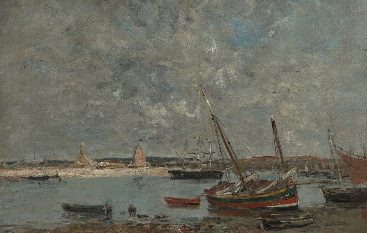 Duits: Camaret. De haven Camaret: De haven door Eugene Louis Boudin