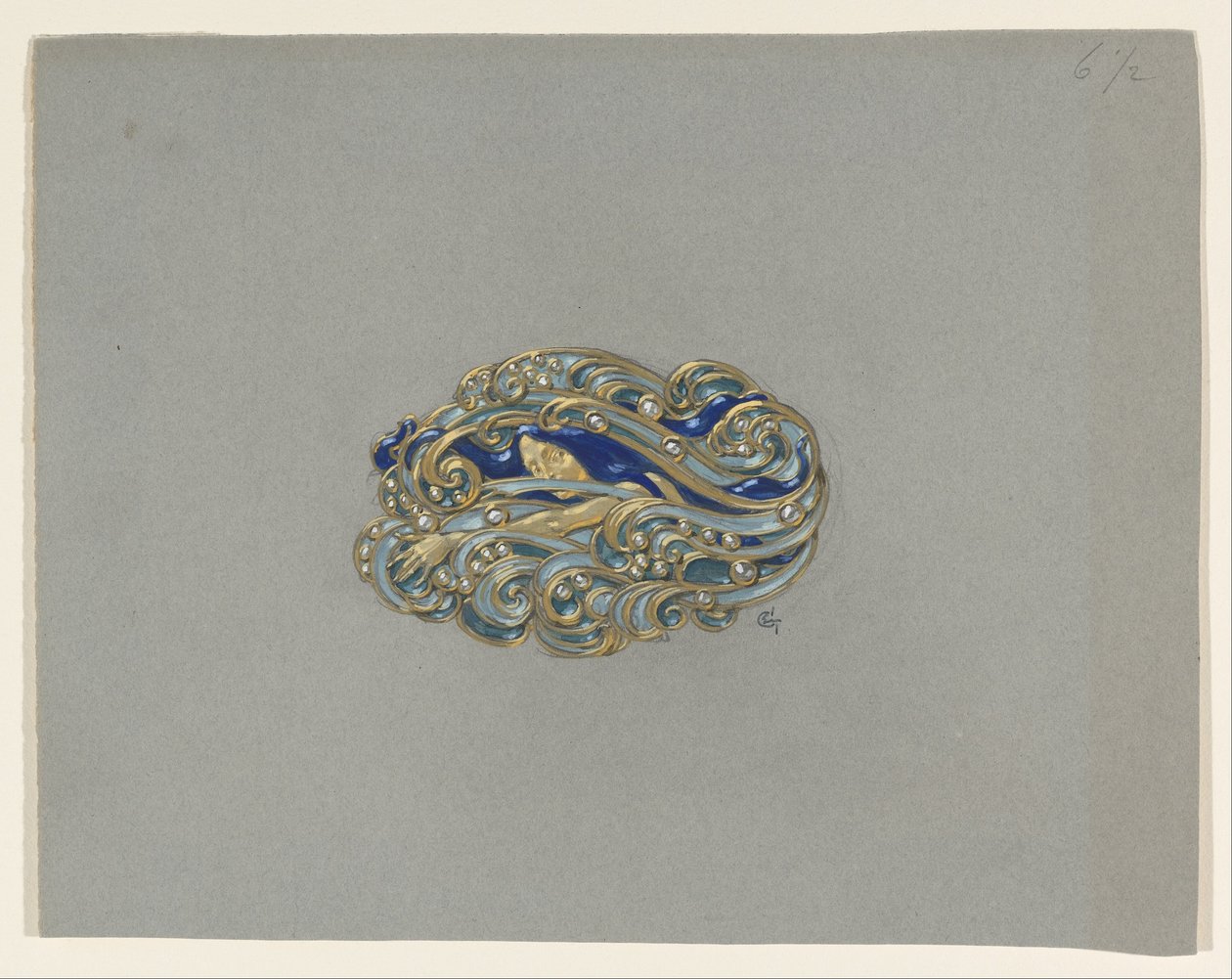 Ontwerp voor een Broche door Eugene Grasset