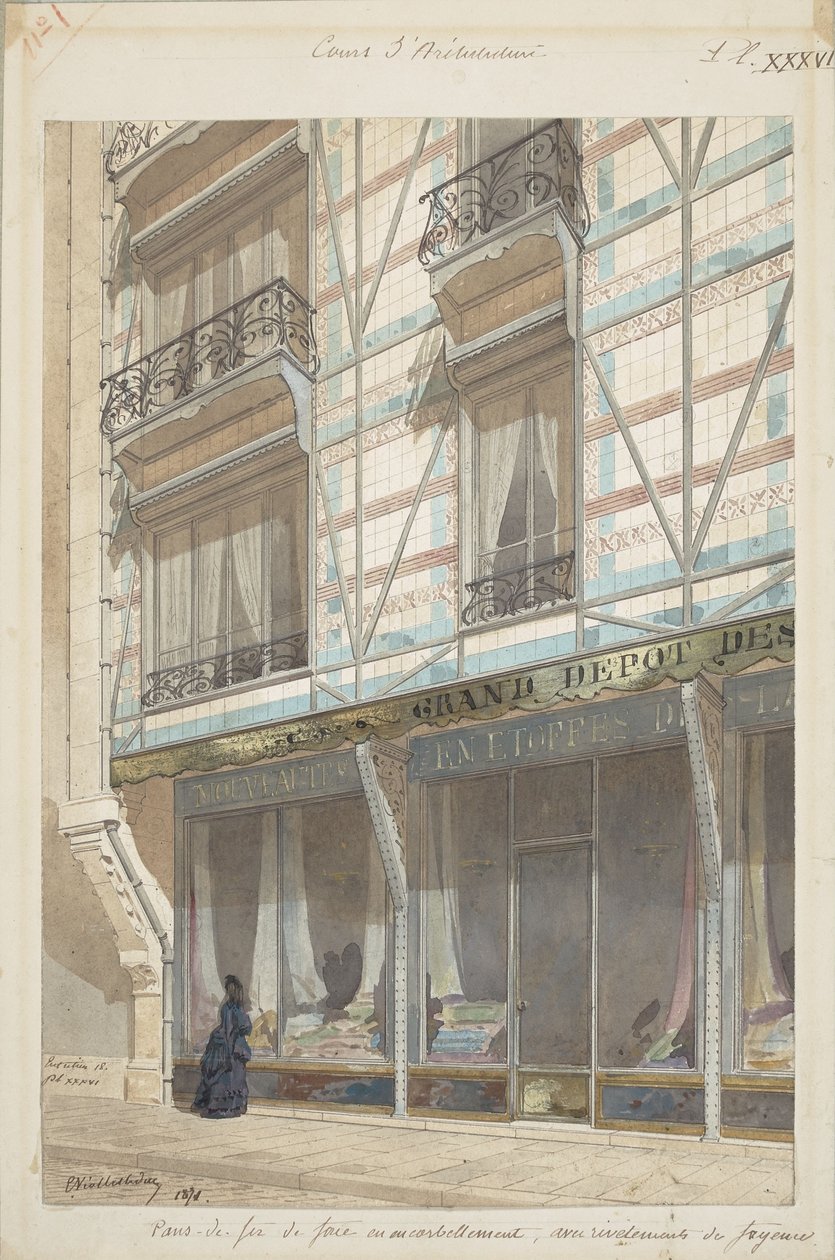 Huis met IJzeren Frame en Geglazuurde Aardewerk Bekleding door Eugène Viollet le Duc