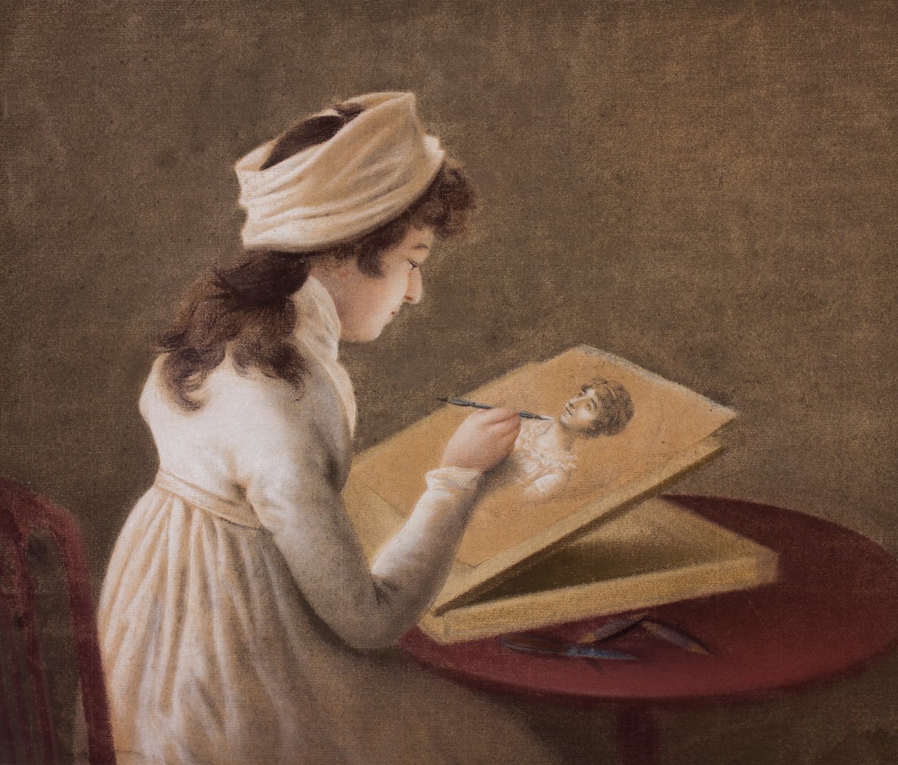 Portret van een kunstenaar, ca. 1800 door European School