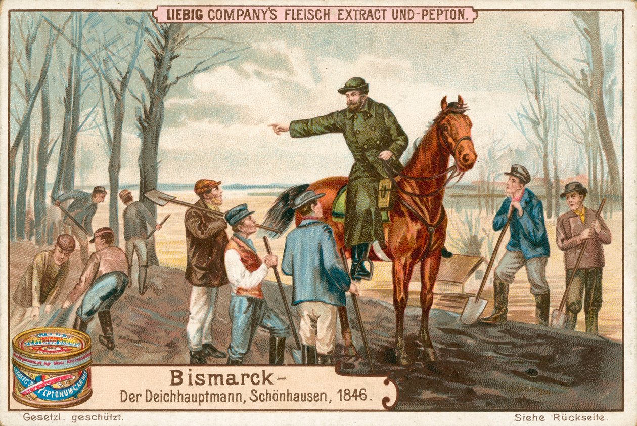 Bismarck, Liebig-kaart, begin 20e eeuw (chromo) door European School
