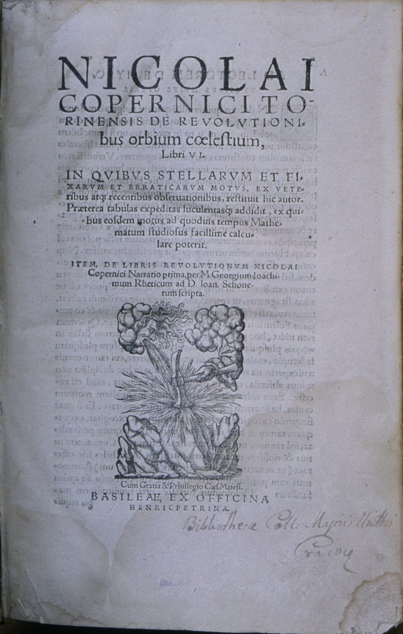 Frontispice van de tweede editie van De Revolutionibus Orbium Coelestium door Nicolaus Copernicus door European School