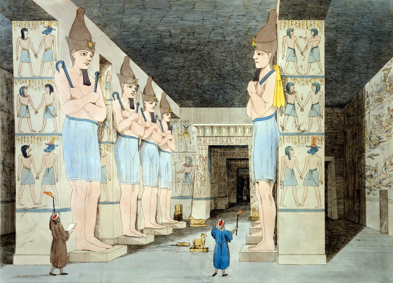 Interieur van de tempel van Ramses in Abu Simbel door European School