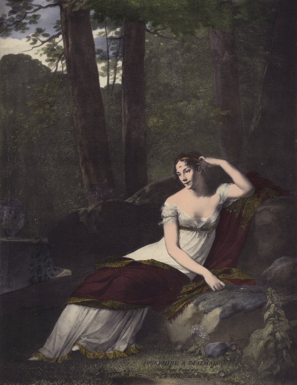 Josephine in Malmaison (kleurenlitho) door European School