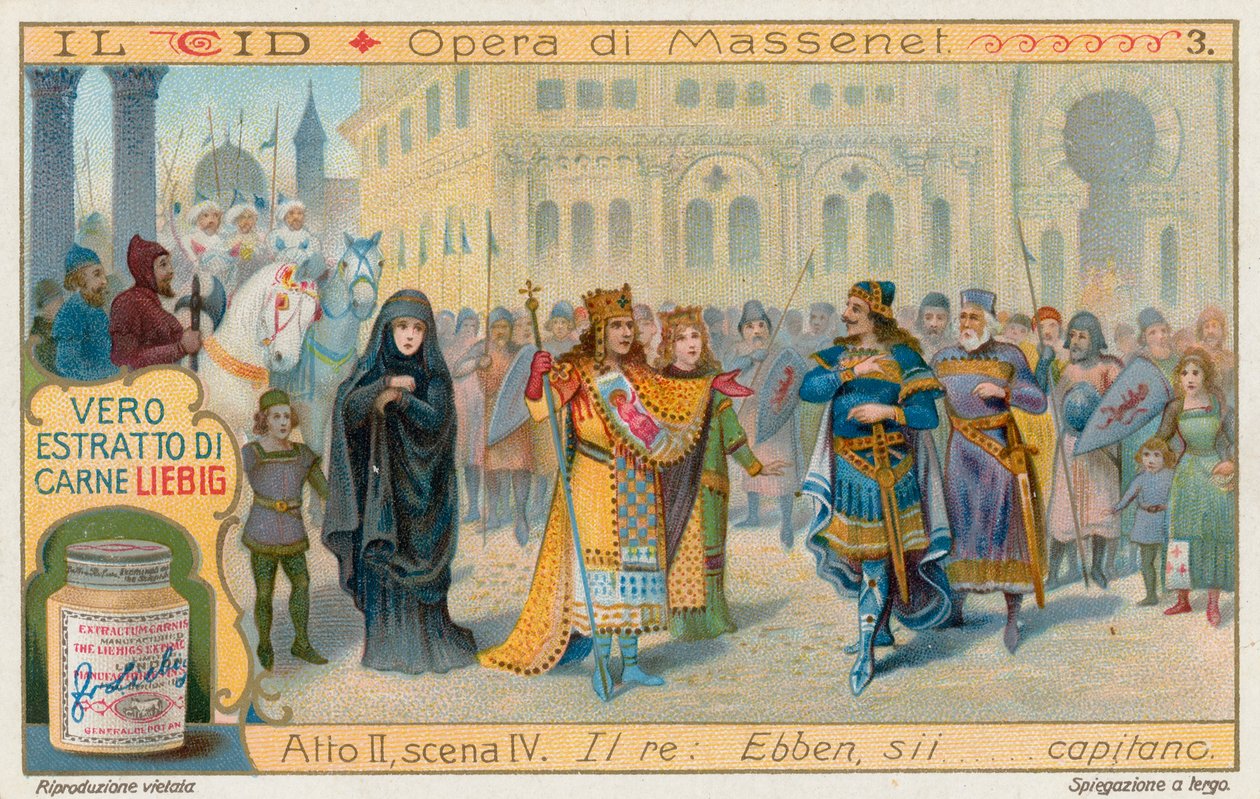 Le Cid van Massenet, Liebig-kaart, begin 20e eeuw (chromo) door European School