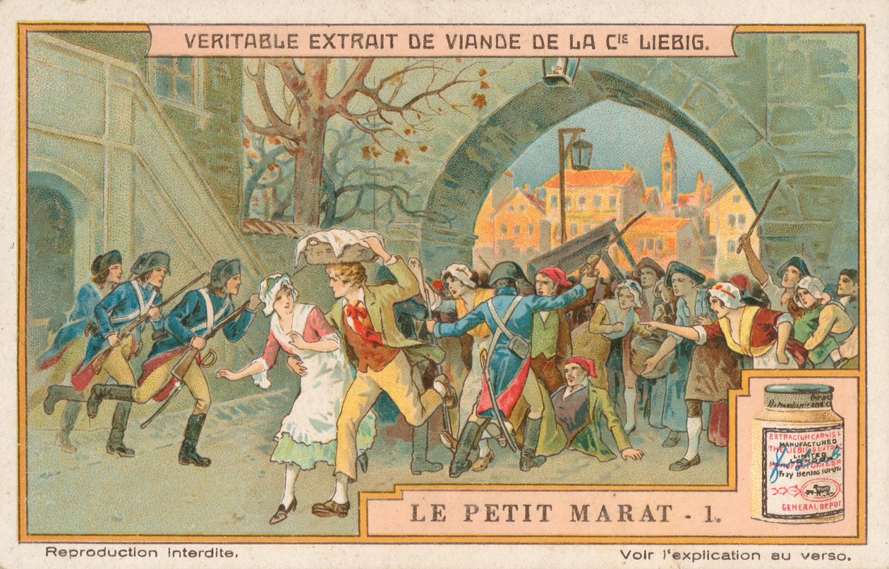 Le Petit Marat, Liebig-kaart, begin 20e eeuw (chromo) door European School