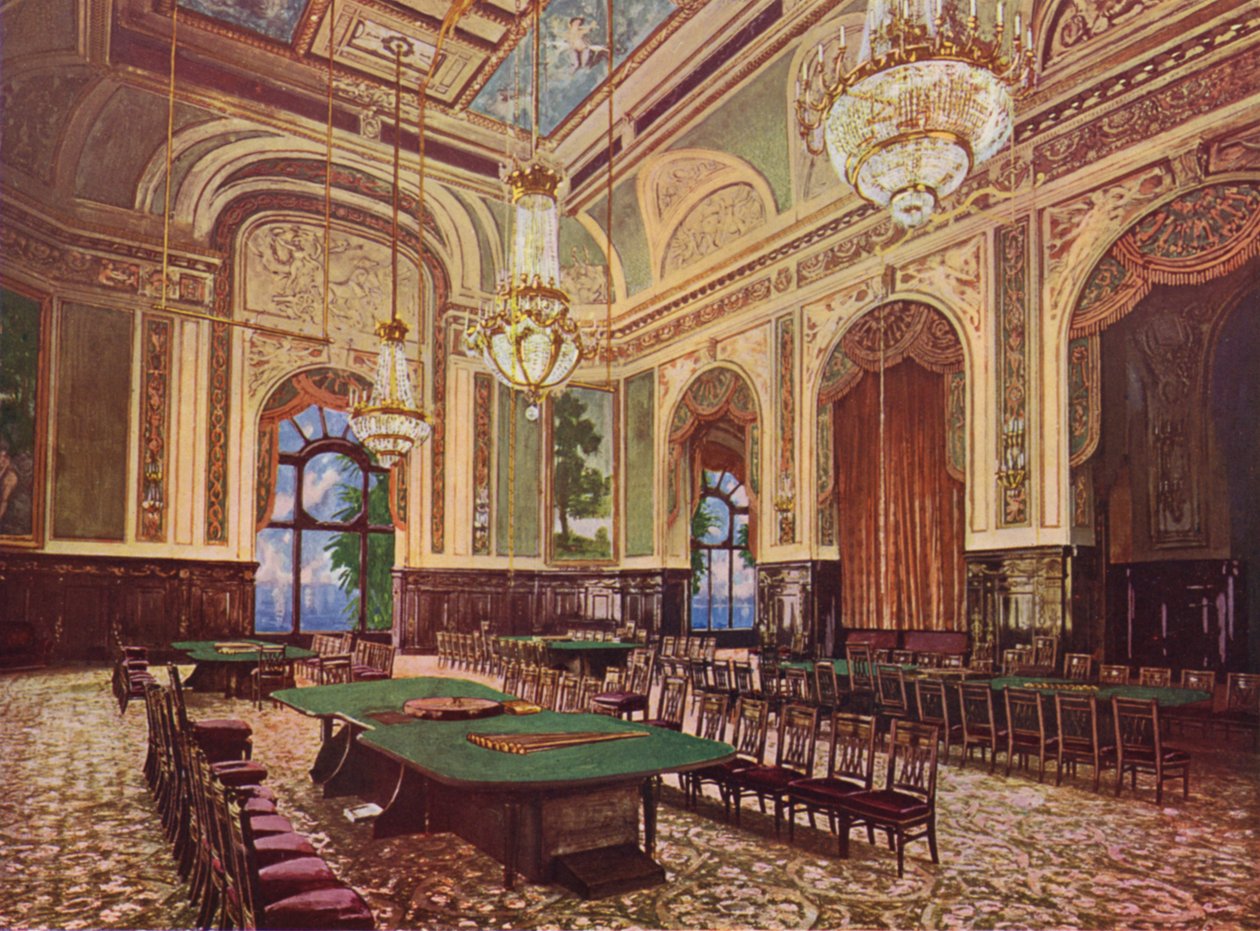 Monte-Carlo, La Nouvelle Salle (kleurenlitho) door European School