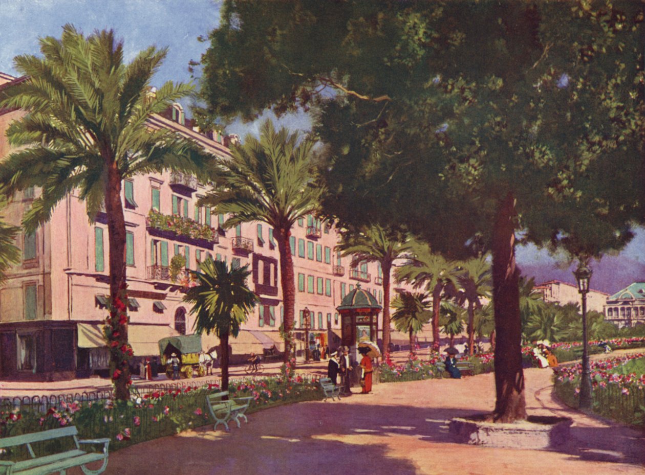 Nice, Avenue Massena (kleurenlitho) door European School