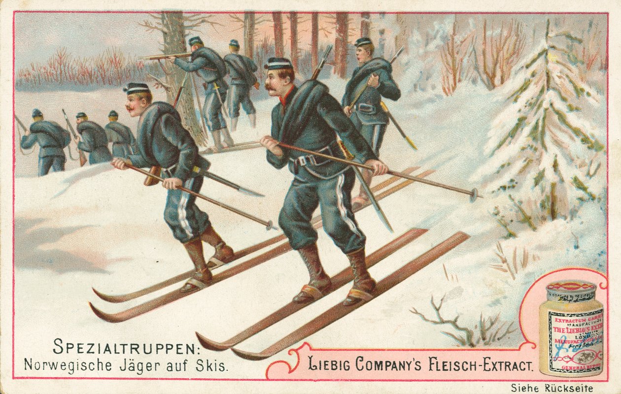 Noorwegen, soldaten op ski