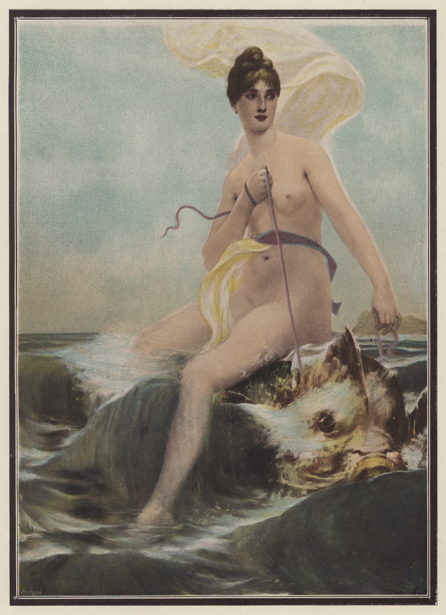 Thetis, zeenimf uit de Griekse mythologie (kleurenlitho) door European School