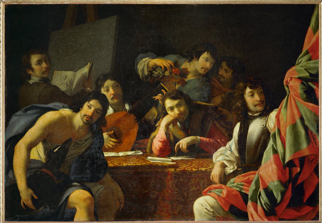 Voorzichtigheid brengt Vrede en Overvloed ... door Eustache (studio of) Le Sueur