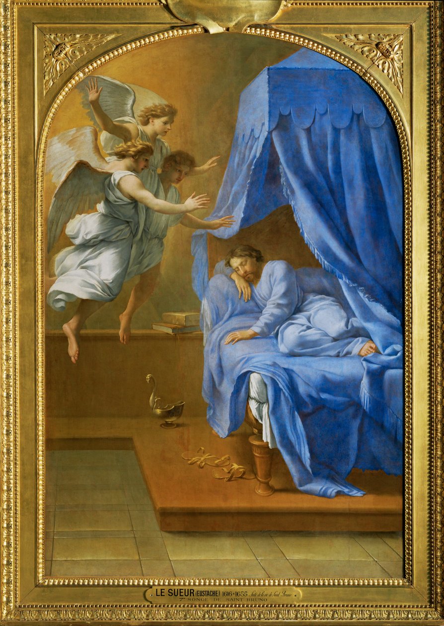 De droom van Sint Bruno ... door Eustache (studio of) Le Sueur