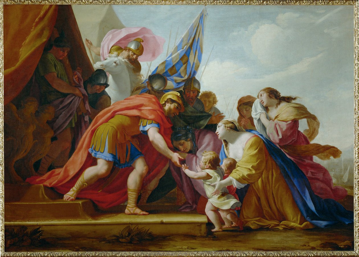 Volumnia en Verturie voor Coriolanus - Volumnia en ... door Eustache (studio of) Le Sueur