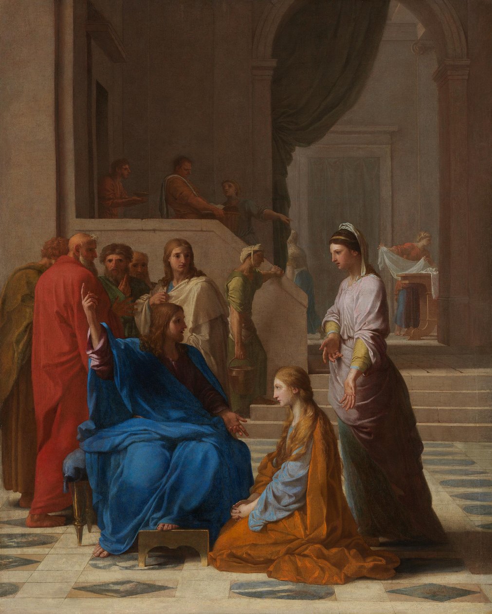 Christus in het huis van Martha door Eustache Le Sueur