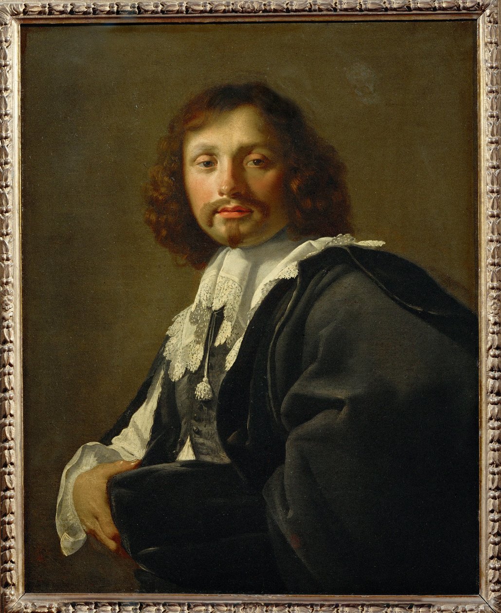 Portret man (schilderij op doek) door Eustache Le Sueur