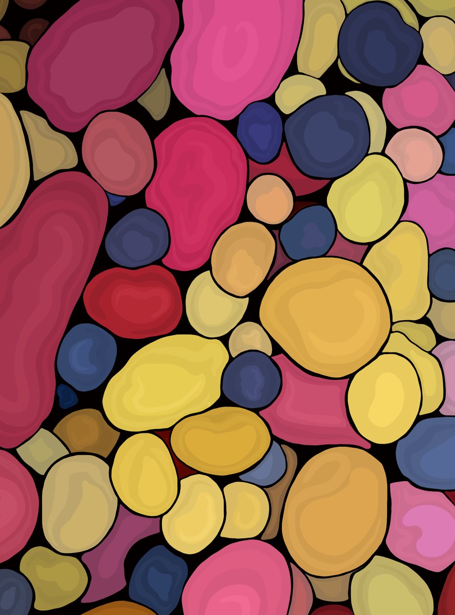100 aardappelen, 2025 (digitale kunst) door Evan Sklar