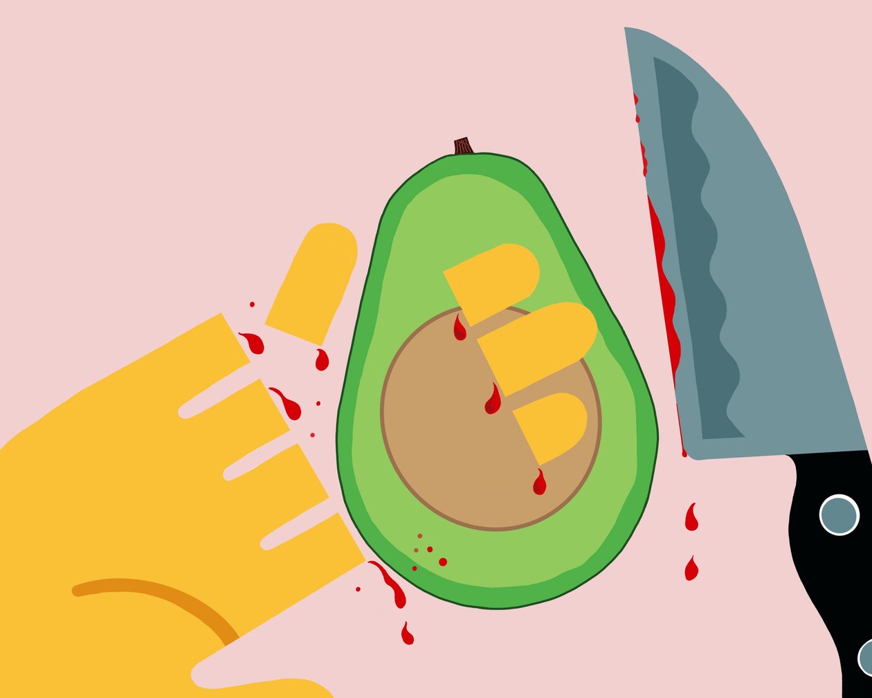 Avocadohand (digitale kunst) door Evan Sklar