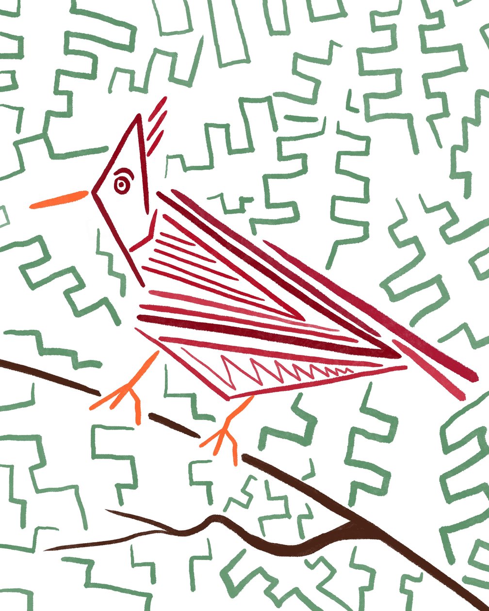 Kardinaal, ca 2020-24 (digitale kunst) door Evan Sklar
