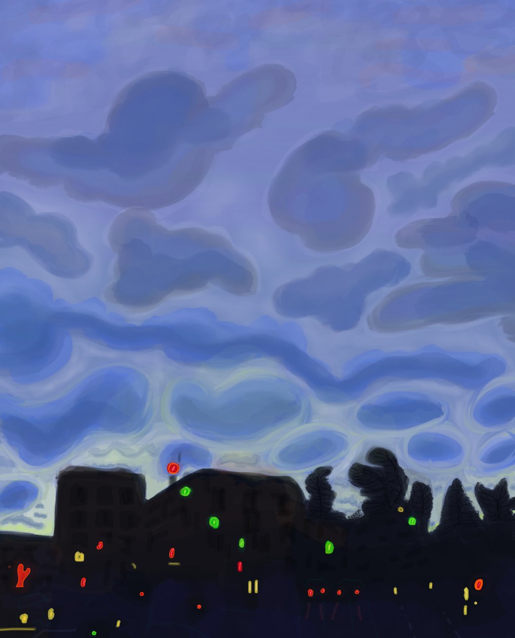 Grand Army Plaza, Brooklyn, 2016 (met de hand getekend op een iPad met een Apple-potlood) door Evan Sklar
