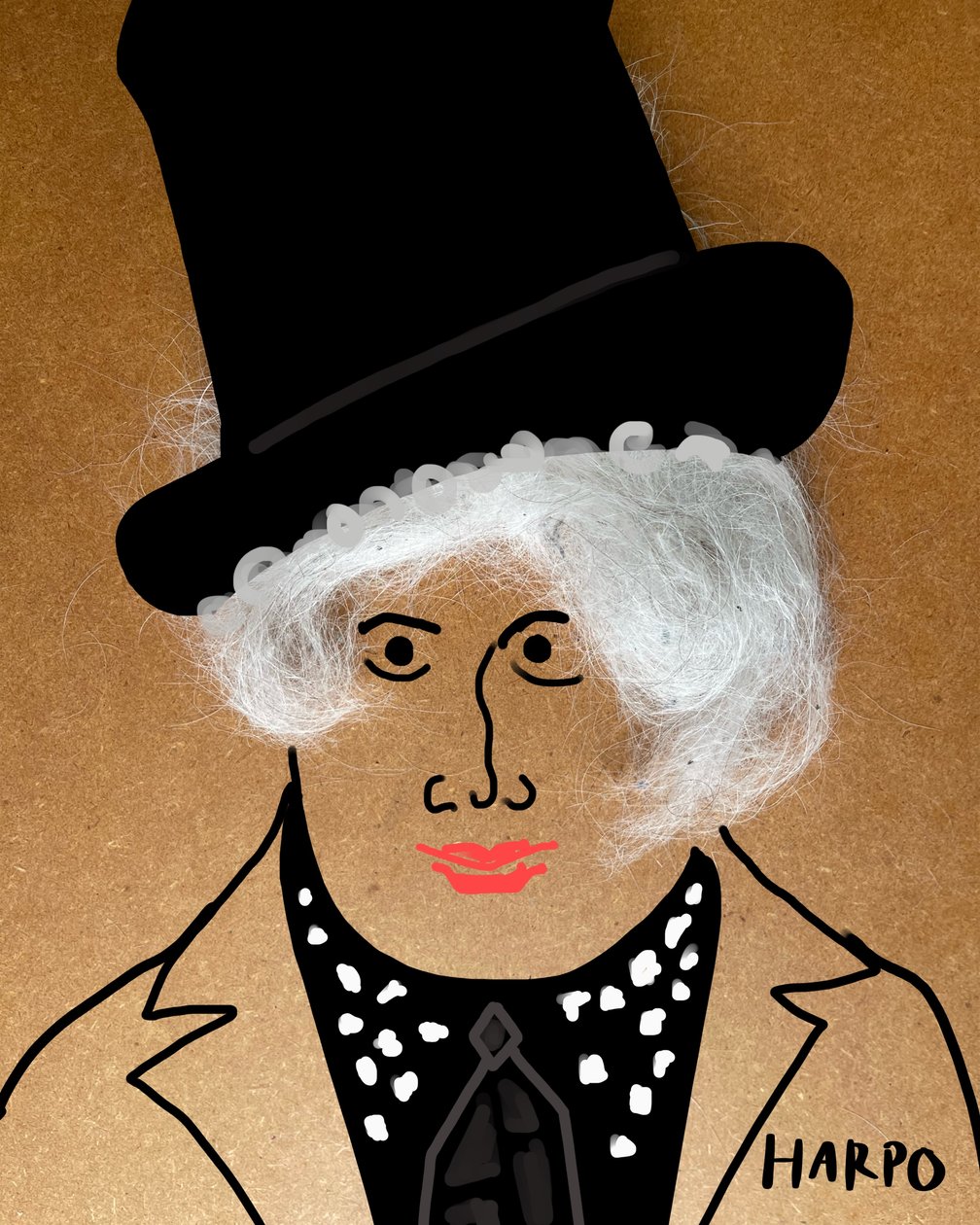 Harpo Marx (collagetekening) door Evan Sklar
