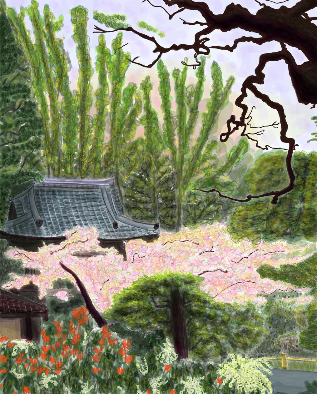Japanse tuin door Evan Sklar