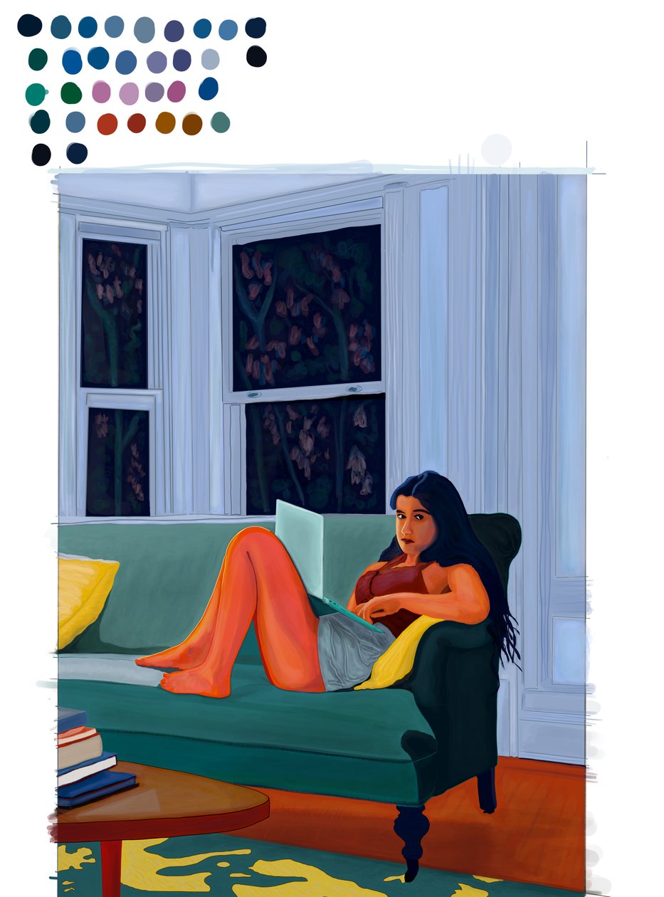Laptop On Lap (digital art) door Evan Sklar