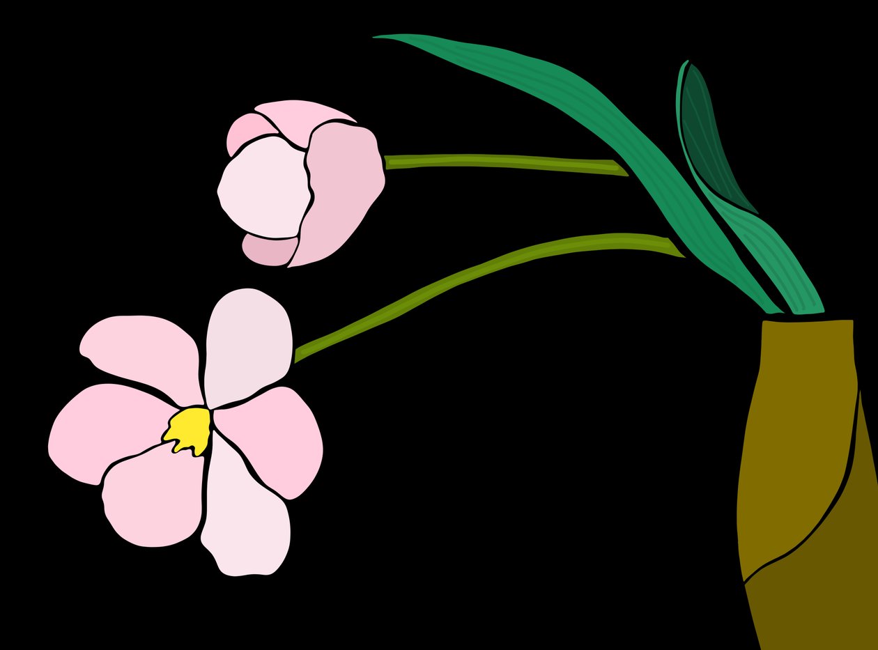 Roze bloemen, 2025 (digitale kunst) door Evan Sklar