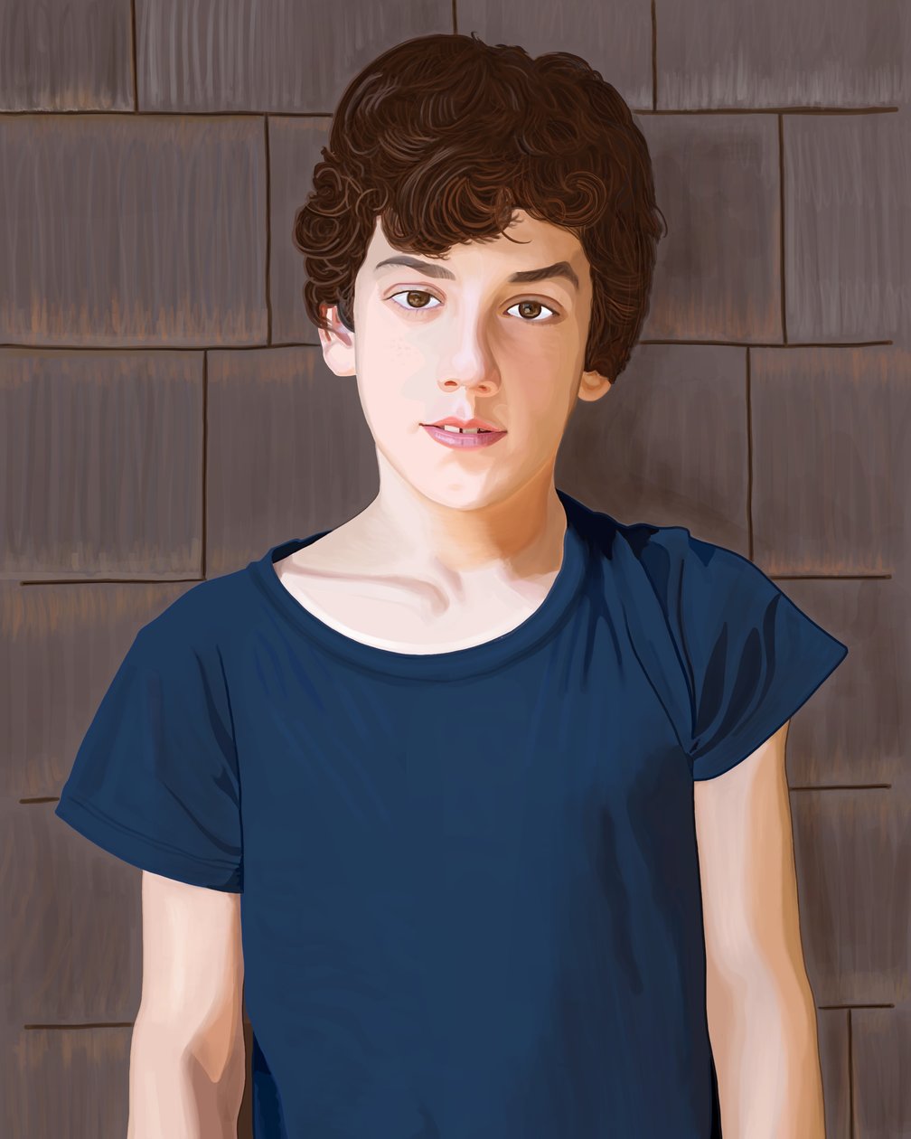Portret van een jongen, Brooklyn (digitale kunst) door Evan Sklar