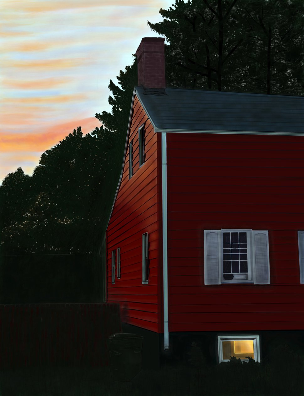 Red House in Beaccon, NY, Dageraad (digitale kunst) door Evan Sklar