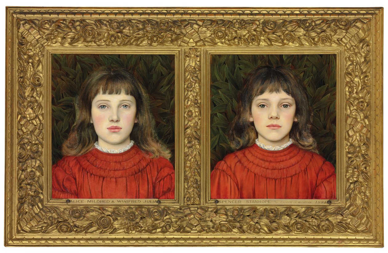 Portretten van Alice Mildred en Winifred Julia Spencer Stanhope, 1884 door Evelyn De Morgan
