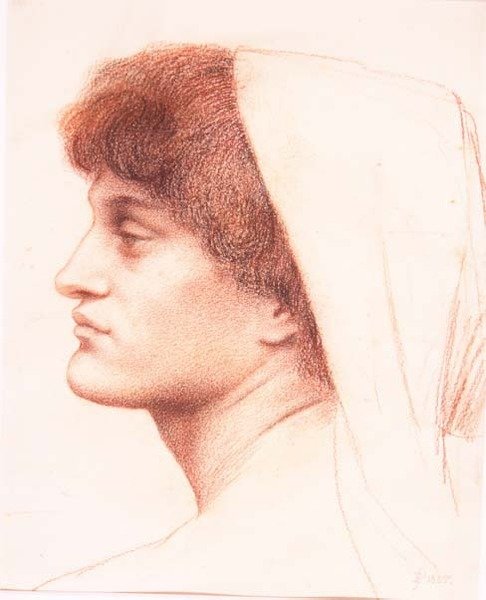 Profiel van een vrouwelijk hoofd door Evelyn De Morgan