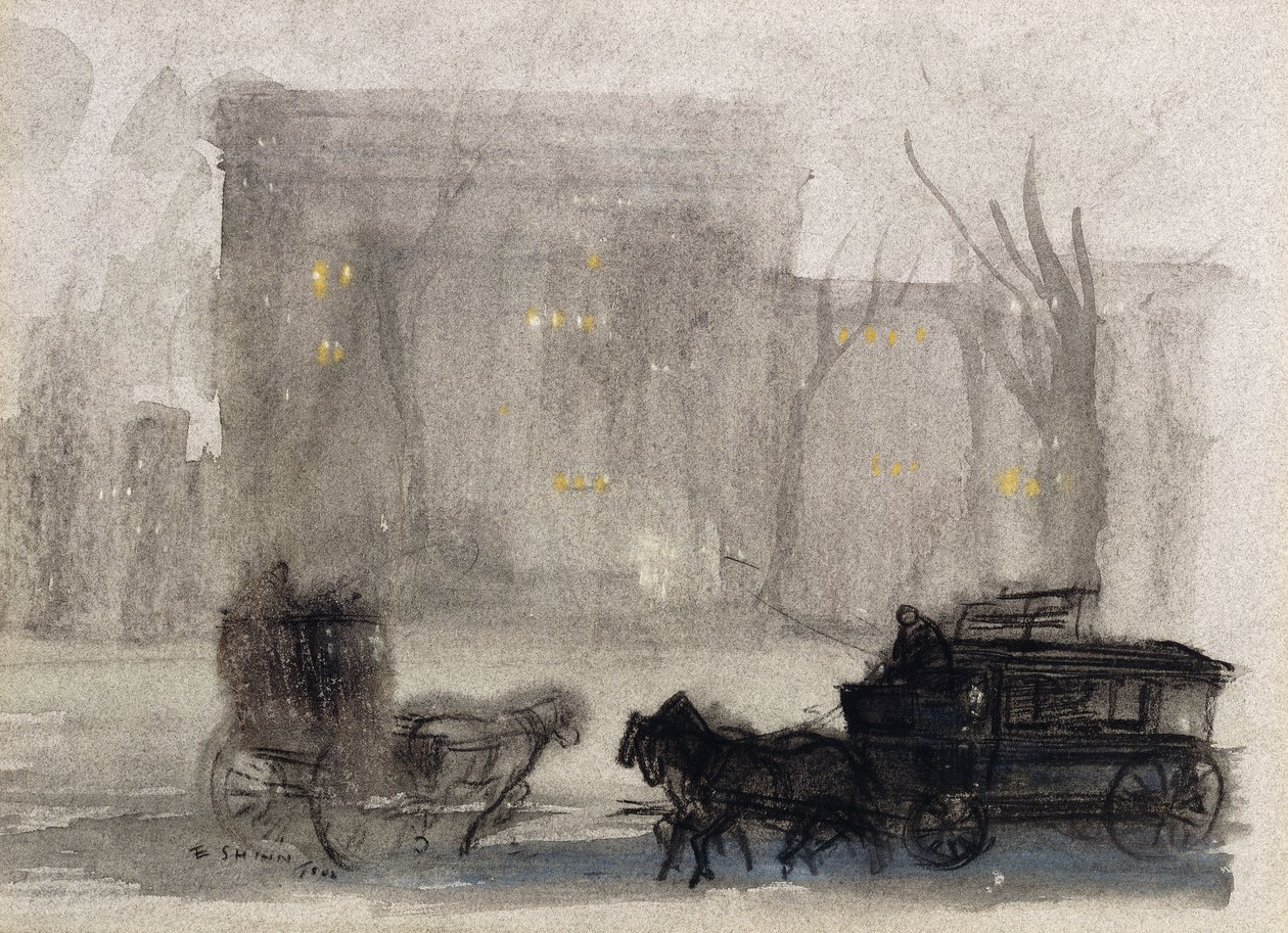 Uitzicht op New York - Washington Square door Everett Shinn