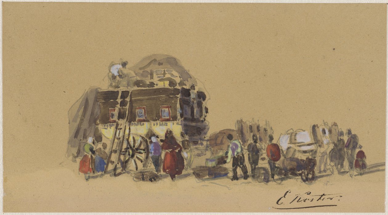 Het opladen van een reiswagen door Everhardus Koster