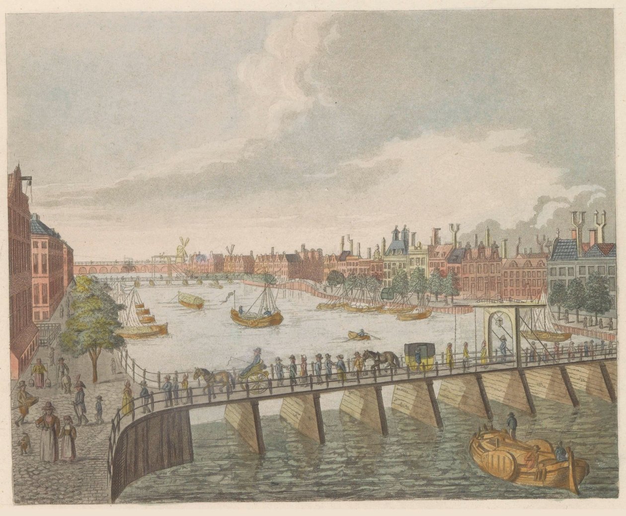 Gezicht op de Binnen-Amstel, ca. 1810-1813 door Evert Maaskamp