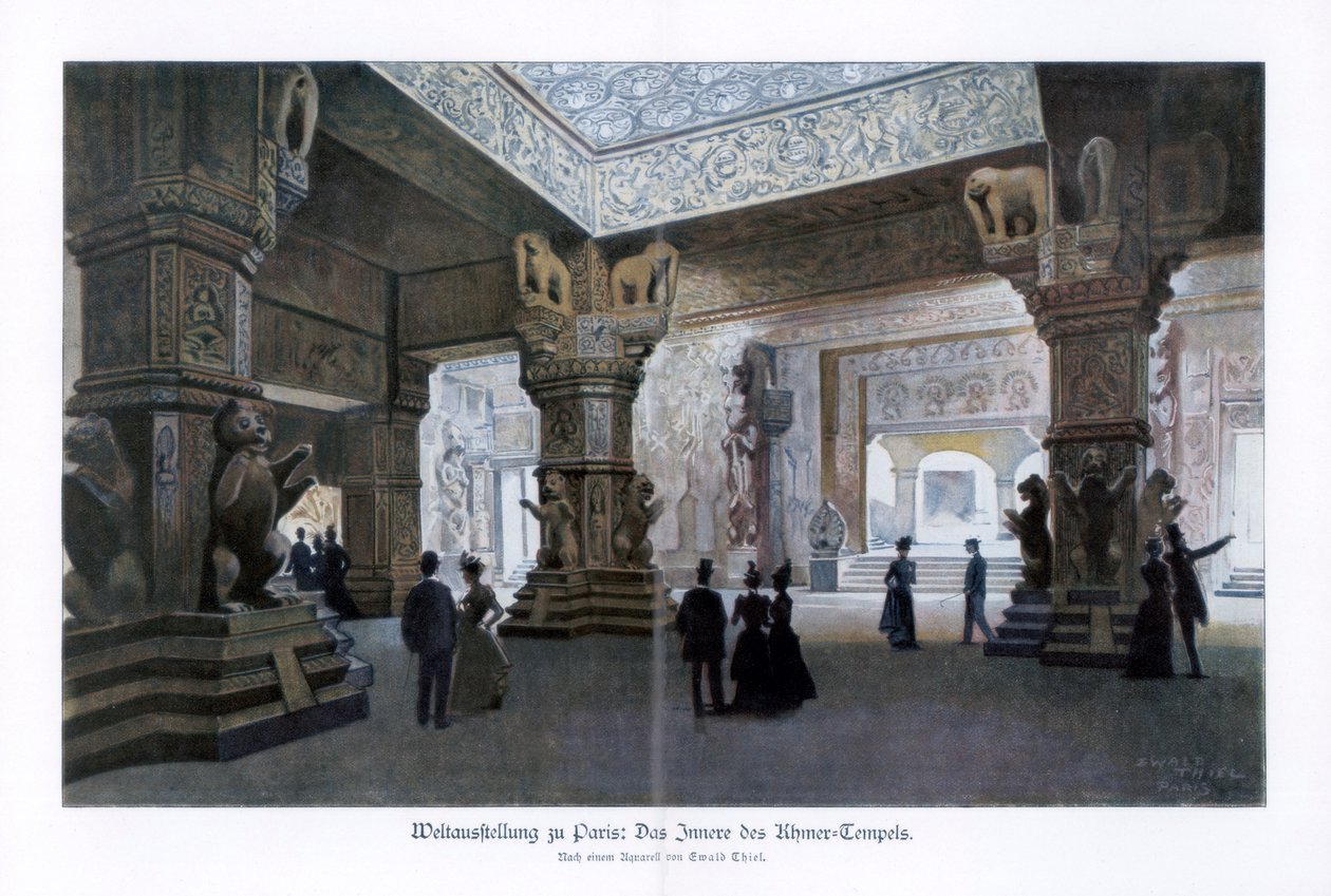 Khmer-tempel, Wereldtentoonstelling Parijs, 1889, 1900 door Ewald Thiel