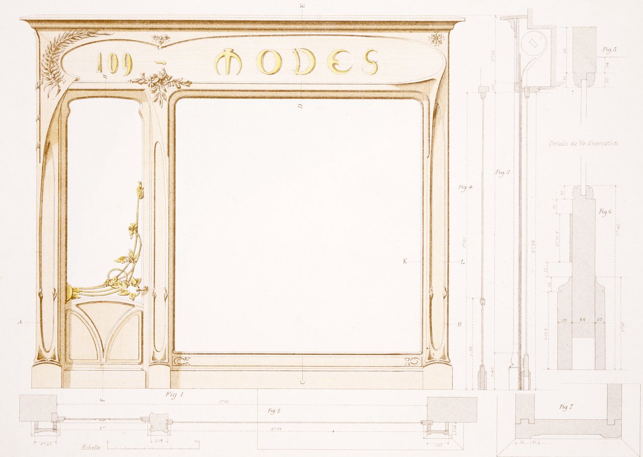 Ontwerp voor een modewinkel, illustratie uit 