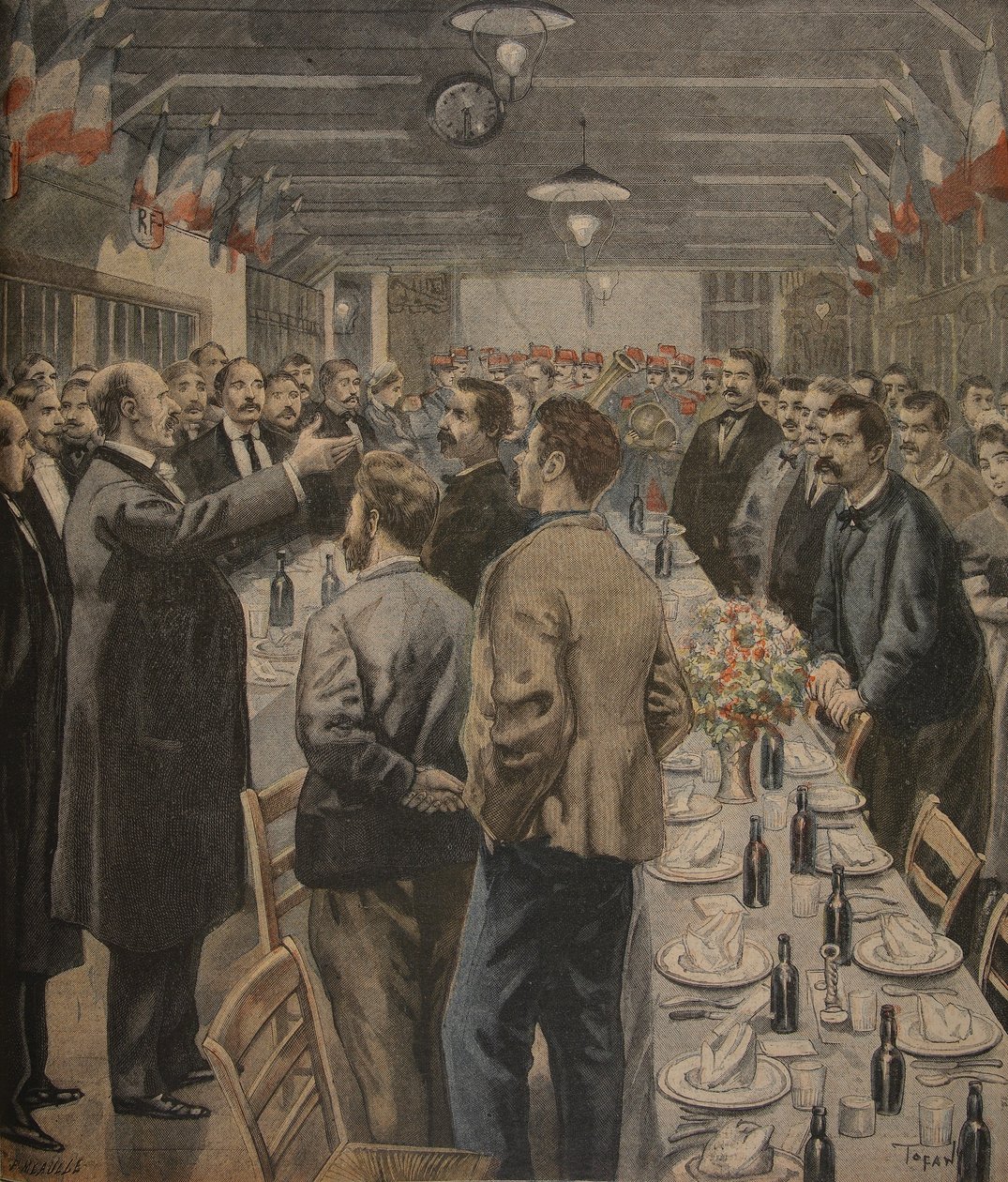 Diners voor de arbeiders van de Exposition Universelle, 1900, illustratie uit 