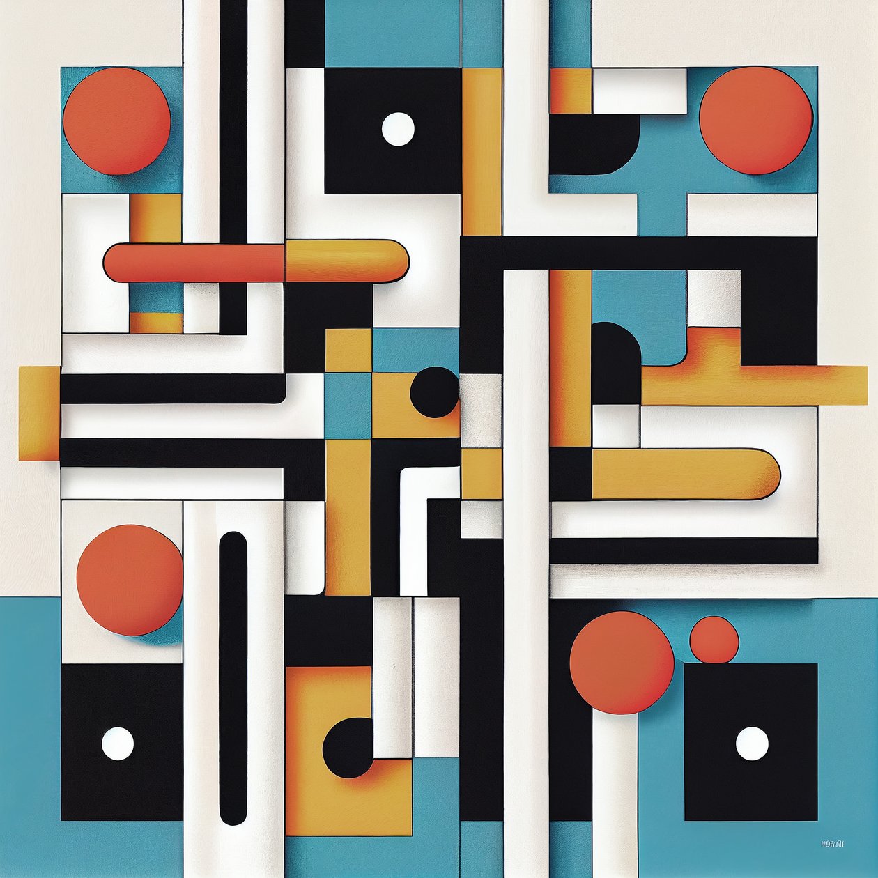 Canvas wanddecoratie in een minimalistische en postmoderne interieurstijl door F. Abderrahim