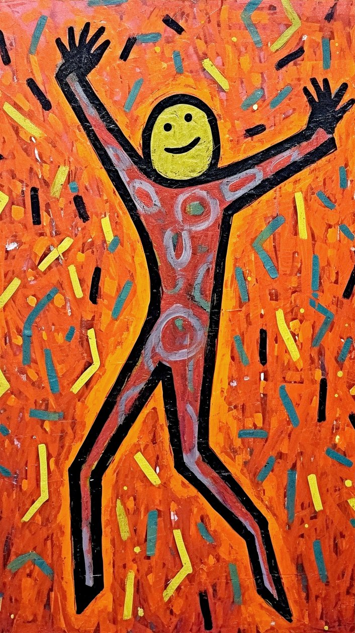 Naïef figuratief schilderij door F. Abderrahim