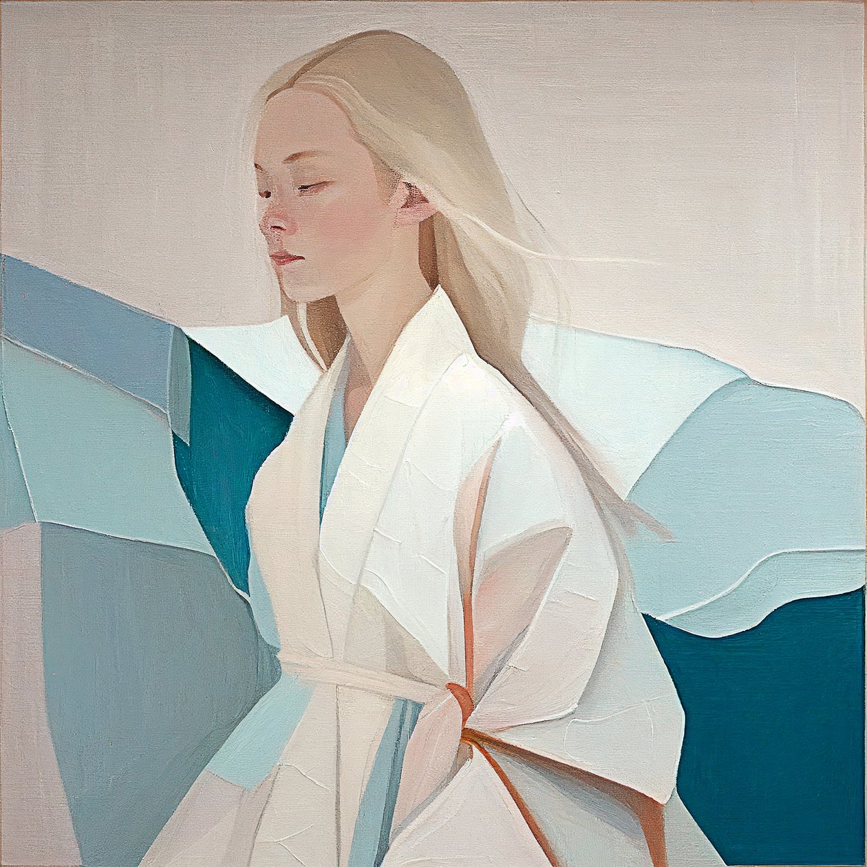 Portret van een mooie blonde vrouw door F. Abderrahim