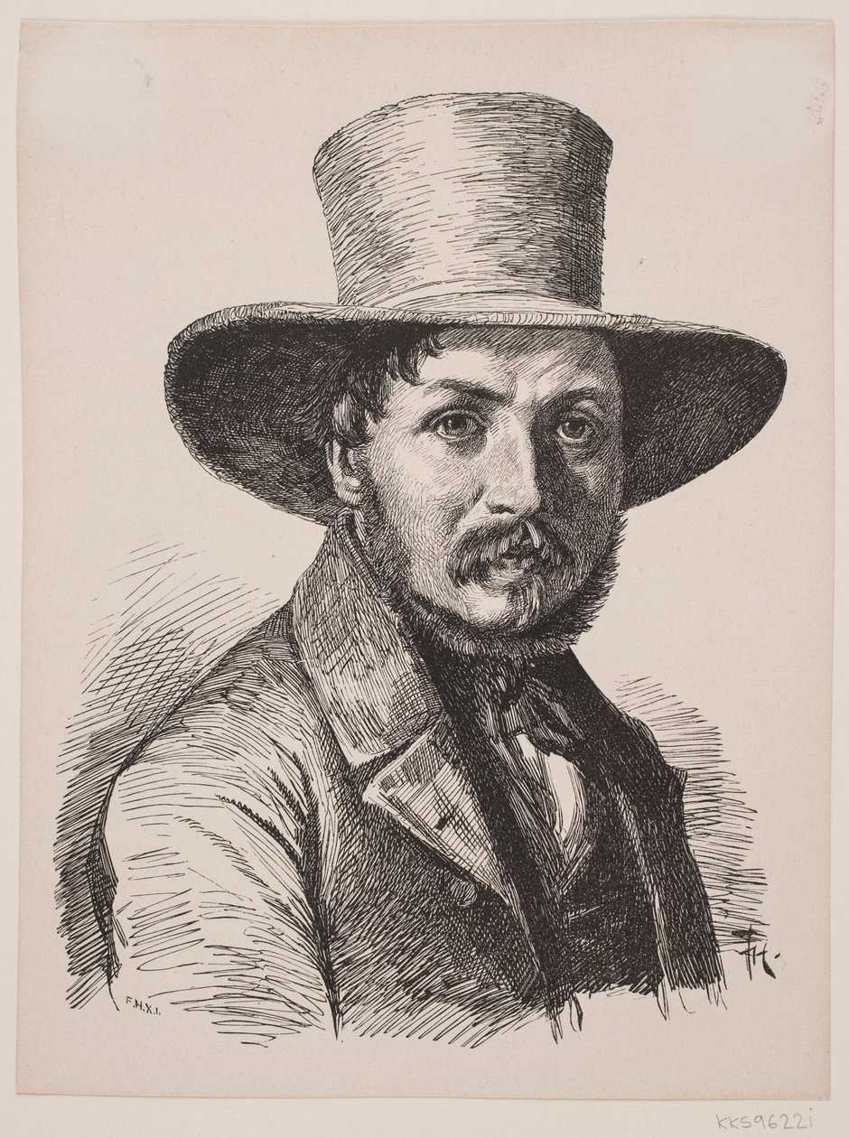 Portret van Christen Købke door F. Hendriksen