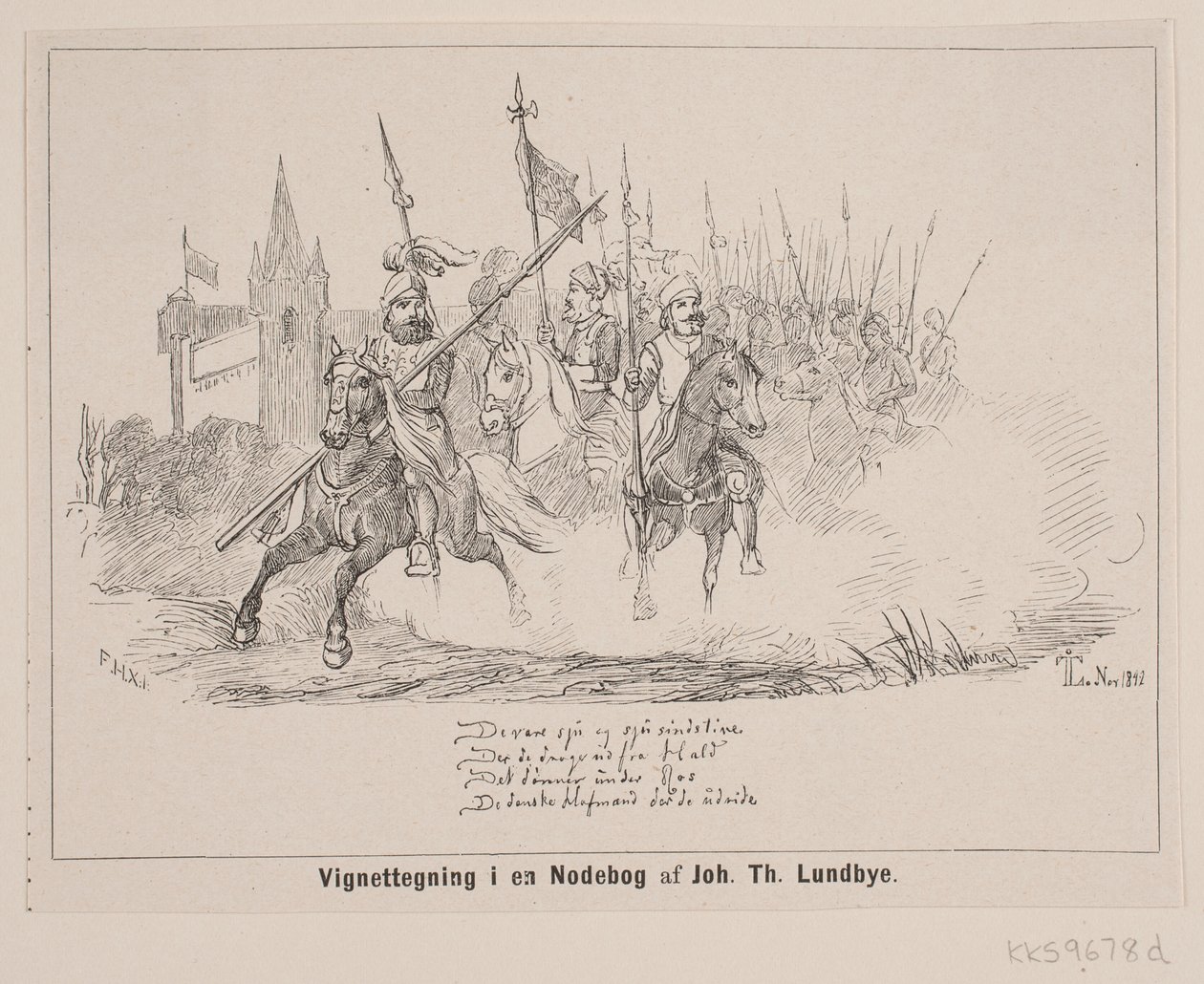 Vignettekening in een Muziekboek door F. Hendriksen