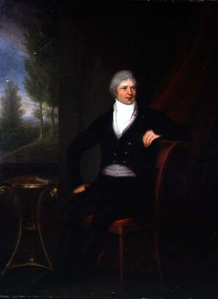 Portret van een Zittende Heer bij een Raam door F. Landsberg