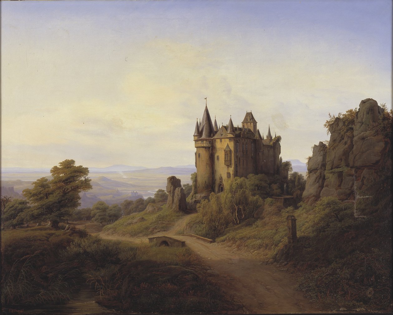Kasteel Bürresheim aan de Eifelfloden door F. Sødring