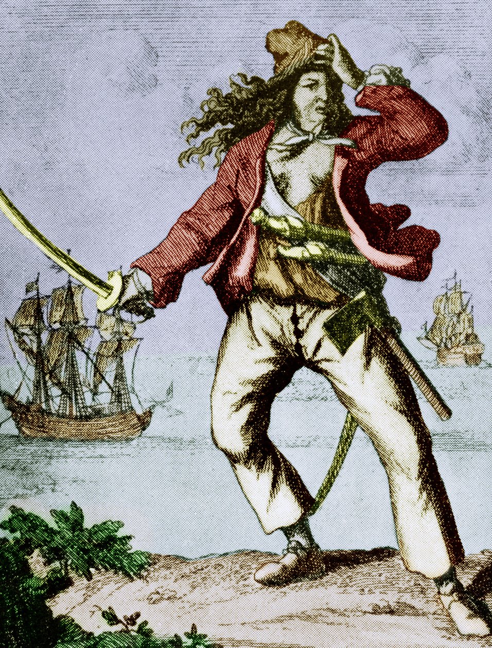 Mary Read (1690-1720) Engelse vrouwelijke piraat (gravure) door F. Wentworth